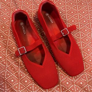 Vivaia square toe mary Jane flats - size 40